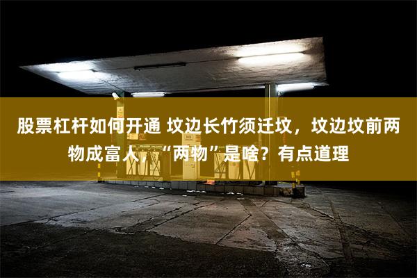 股票杠杆如何开通 坟边长竹须迁坟，坟边坟前两物成富人，“两物”是啥？有点道理