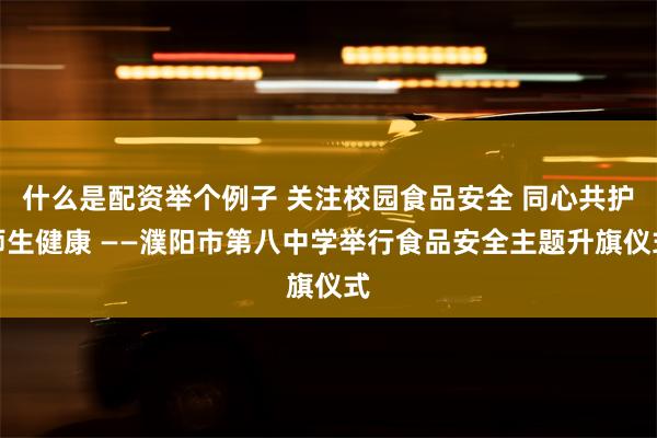 什么是配资举个例子 关注校园食品安全 同心共护师生健康 ——濮阳市第八中学举行食品安全主题升旗仪式