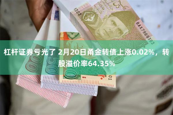 杠杆证券亏光了 2月20日甬金转债上涨0.02%，转股溢价率64.35%