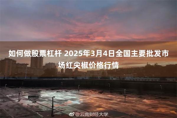 如何做股票杠杆 2025年3月4日全国主要批发市场红尖椒价格行情