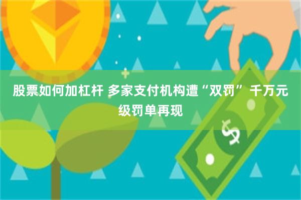 股票如何加杠杆 多家支付机构遭“双罚” 千万元级罚单再现